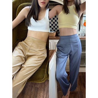 Satin Elastic Pants - กางเกงซาติน