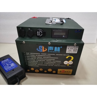 Power Box Battery Module 12V 100A  for Outdoor &amp; Camping  พร้อมเครื่องชาร์จ 14.6Vdc 15A  หน้าจอแสดง Vdc  🔥Output