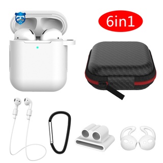 【พร้อมส่ง】6 In 1 เคสกล่องเก็บหูฟังบลูทูธ สําหรับ Air-Pods 1 2