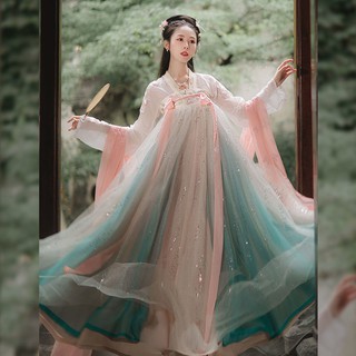 👑ชุดจีนโบราณ 👑ผู้หญิง ทุกวัน สง่างาม กระโปรงยาว Hanfu กระโปรงนางฟ้า Hanfu สไตล์จีน 🌈🌈🌈