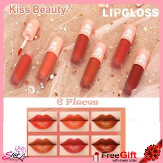 Kiss beauty Lip Gloss set เซตลิปมินิ มีมาให้ถึง 6 สีในเซตเดียว