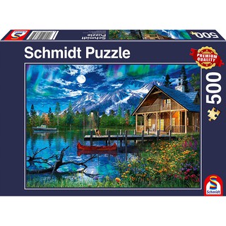 จิ๊กซอว์ Schmidt - Mountain lake in the moonlight 500 piece  (ของแท้  มีสินค้าพร้อมส่ง)