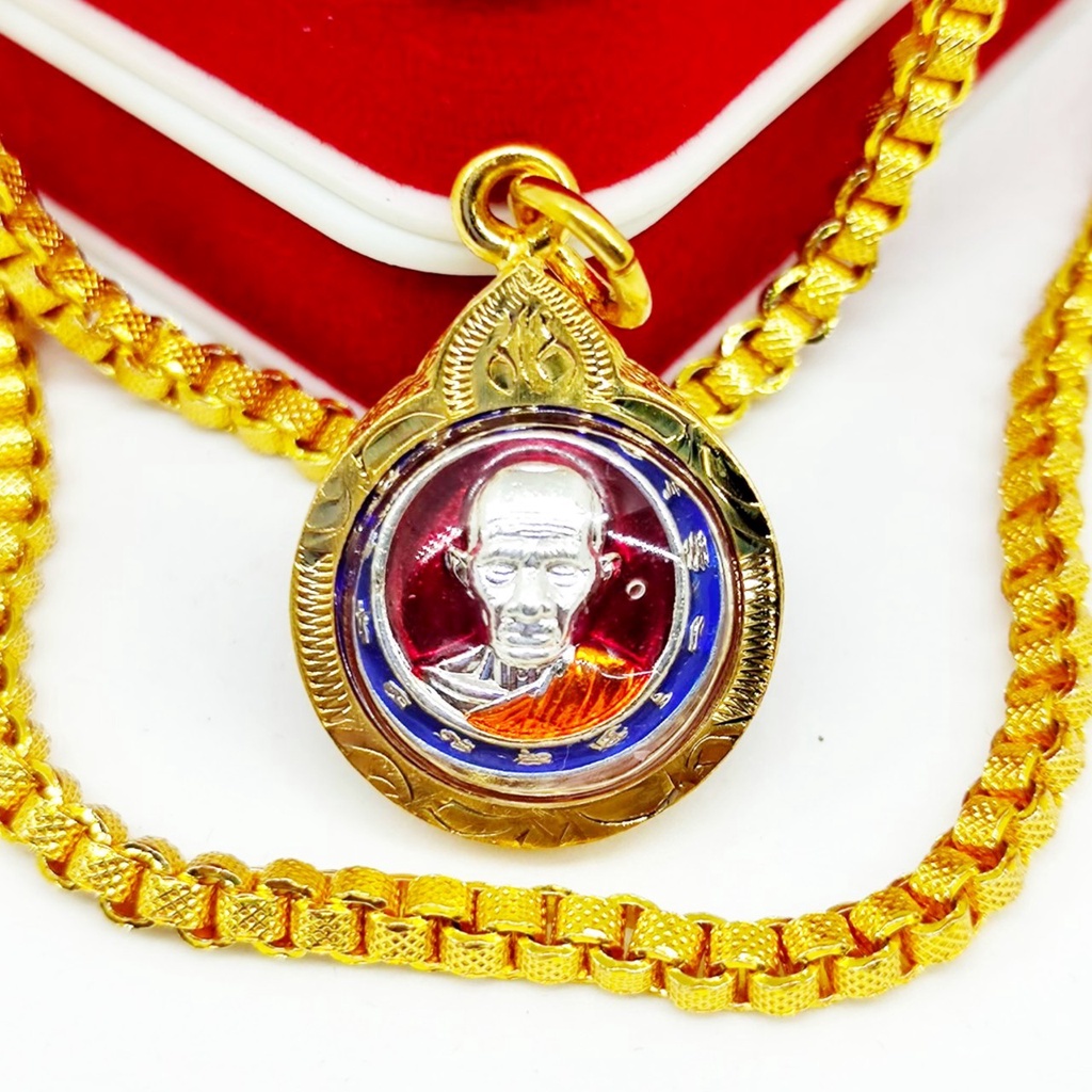 เหรียญเม็ดแตงจิ๋ว กฐินปี 62 หลวงพ่อรวย วัดตะโก เนื้อกะไหล่เงินลงยา งานเลี่ยมทองไมครอนเกรดAกันน้ำ เหม