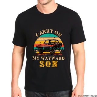 เสื้อยืดโปโลพิมพ์ลาย Carry On My Wayward Son สไตล์วินเทจสําหรับผู้ชาย