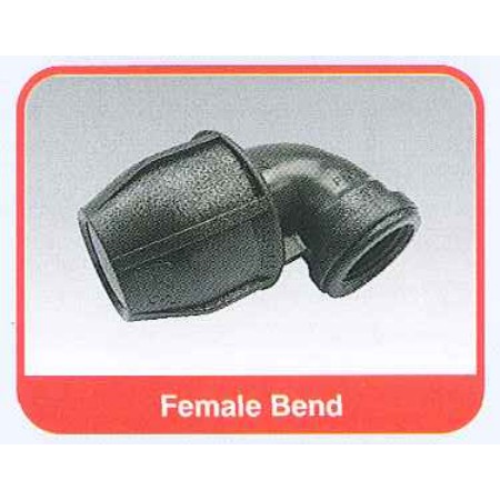 HDPE PIPE FITTINGS หญิง BEND (FB) 50mm หรือ 63mm หรือ 75mm หรือ 90mm