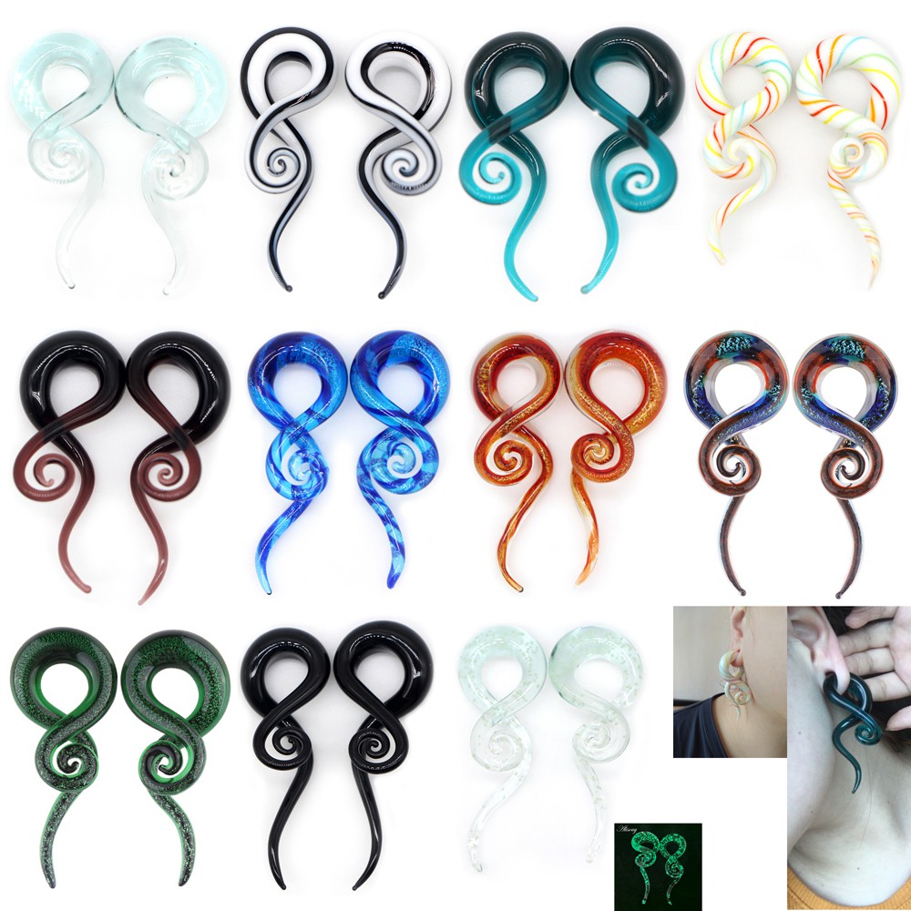 Alisouy Pyrex ปลั๊กหูยืด แก้วหูเกลียว Taper Gauge สำหรับเพิ่มขนาดรูหู