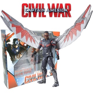 ZD Marvel Avengers Civil War Captain America Special Edition Falcon figure Modelฟิกเกอร์โมเดลลิขสิทธิ์แท้ฟอลคอนรุ่นพิเศษ