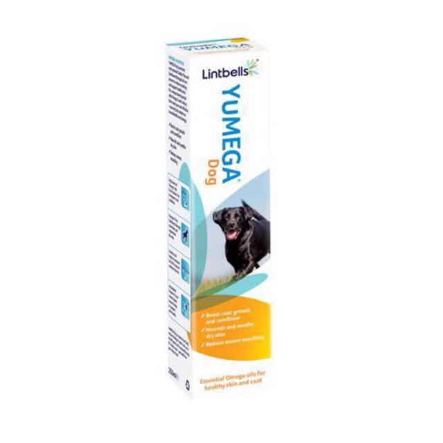 Lintbells yumega dog ยูเมก้า ด็อก บำรุงขนและผิวหนังสุนัข 250 มล.