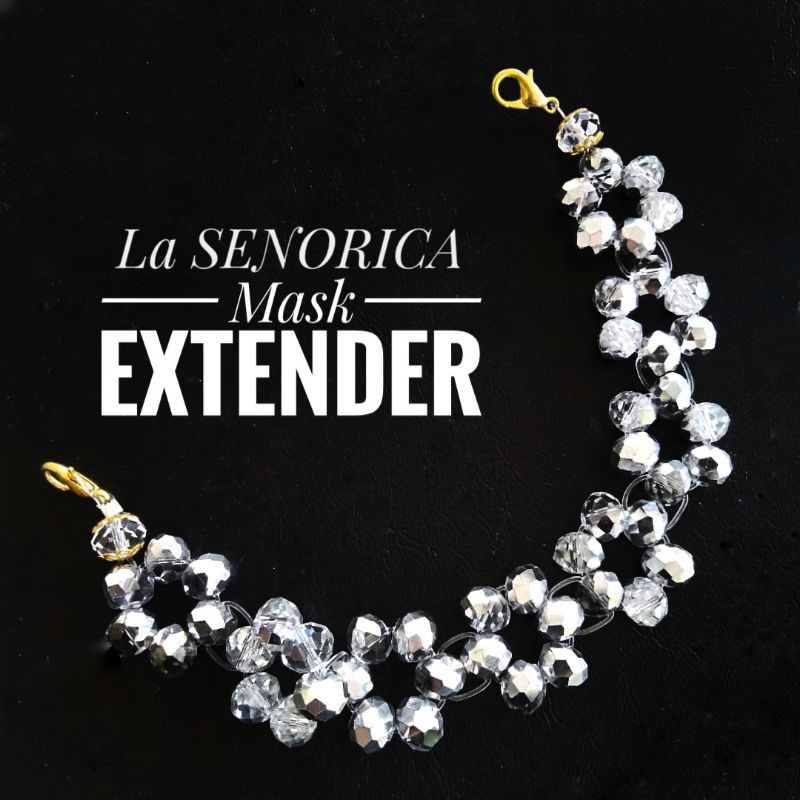 TRENDY EXCLUSIVE FLOWER CRYSTAL MASK EXTENDER สําหรับผู้หญิงลูกปัด Manik เป็นวันเกิดวันแม่น้องสาวงาน