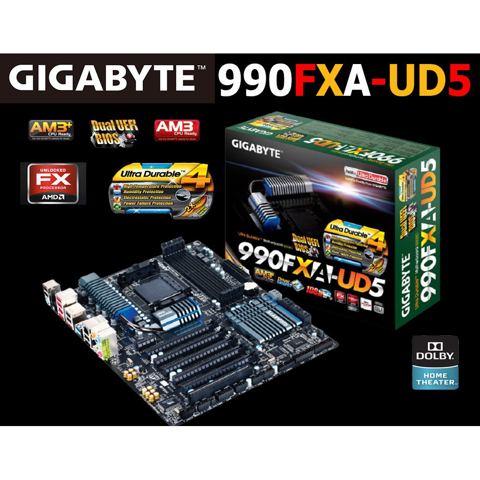 Mainboard AMD GIGABYTE 990FXA-UD5 (Socket AM3+) มือสอง พร้อมส่ง แพ็คดีมาก!!! [[[แถมถ่านไบออส]]]