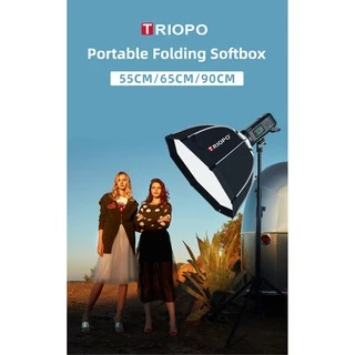 Triopo 55cm/65cm/90cm Portabe Bowens Mount Octagon Umbrella Softbox Outdoor Soft Box + Honeycomb Grid + 2m Light Stand for Studio Strobe
