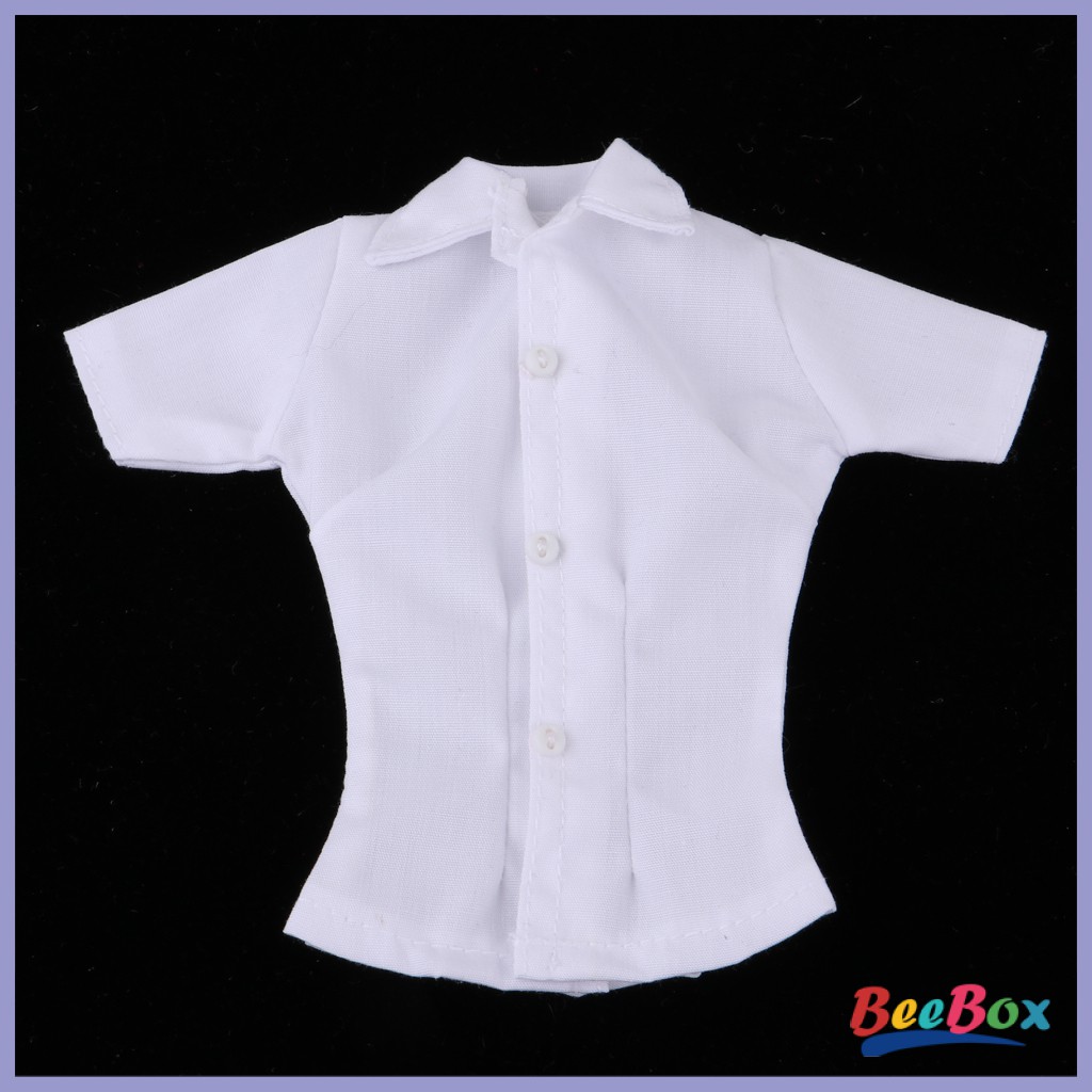 เสื้อเชิ้ตแขนสั้น สีขาว 1/6 สําหรับฟิกเกอร์ผู้หญิง TBL 12 นิ้ว
