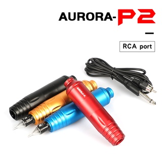 Aurora P2 เครื่องปากกาสักมอเตอร์ พร้อมปลอกซิลิโคน 3 ชิ้น สําหรับแต่งหน้า
