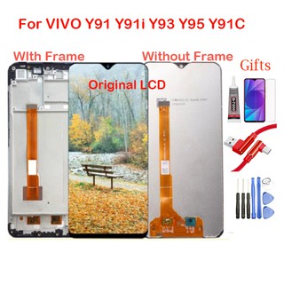 อะไหล่หน้าจอสัมผัส LCD พร้อมกรอบ แบบเปลี่ยน สําหรับ VIVO Y91 Y91i Y93 Y95 Y91C