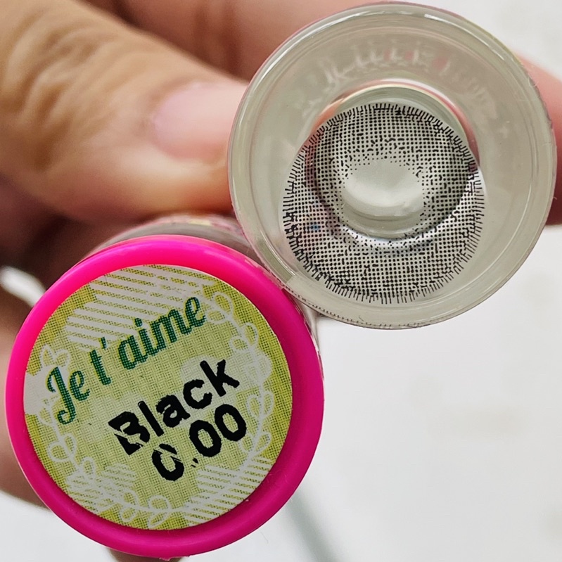 SALE ลดราคา Je t’aime Black บิ๊กอาย สีดำ ขอบฟุ้ง ละมุน Kitty Kawaii ค่าอมน้ำสูง คอนแทคเลนส์ ค่าสายตา