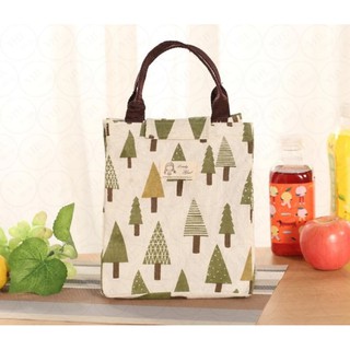 YHL กระเป๋าเก็บอุณหภูมิ กระเป๋าเก็บความร้อน-เย็น จัดระเบียบ Lunch Bag Picnic Bag Hot Bag Cooler Bag (ลายต้นไม้)