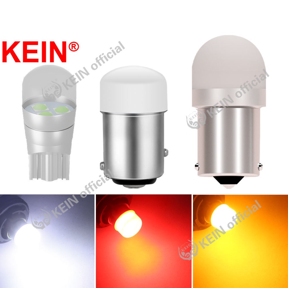 Kein 2PCS T10 หลอดไฟ Led 1156 1157 BA15S BAY15D P21W W5W ที่จอดรถไฟเลี้ยวย้อนกลับแผ่นหาง Clearance โดมสัญญาณภายในรถ Marker ด้านหลังไฟเบรครถจักรยานยนต์ Led
