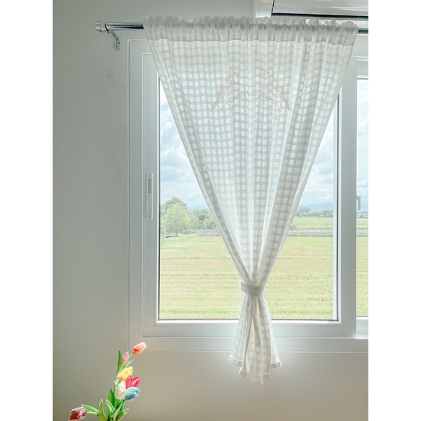 แนะนำ ผ้าม่าน ผ้าม่านผ้าฝ้าย ผ้าม่านสไตล์มินิมอล กว้าง110สูง130cm ผ้าม่านหน้าต่าง ผ้าม่านลายตาราง  ผ้าม่านวินเทจ ราคาพิเศษ มีเก็บเงินปลายทาง