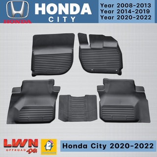 ผ้ายางปูพื้นรถเข้ารูปเกรด Premium รุ่น HONDA CITY 2020 เข้าชุด ขอบยกสูงกันน้ำหก มีรับประกันทุกชิ้น ทำความสะอาดง่าย