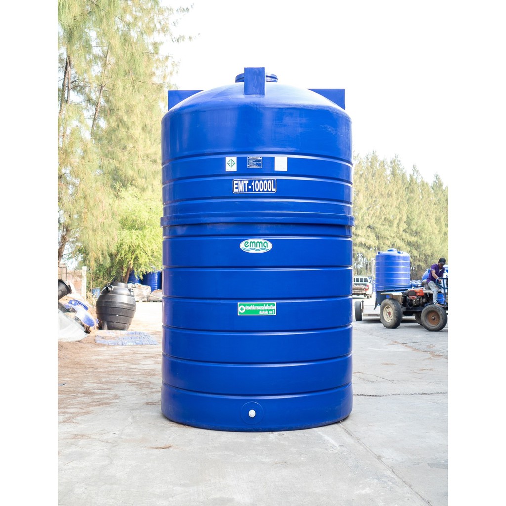 ถังเก็บน้ำบนดิน ถังน้ำพีอี สีน้ำเงิน EMMA ขนาด 2500-10000 ลิตร ส่งฟรีกรุงเทพปริมณฑล