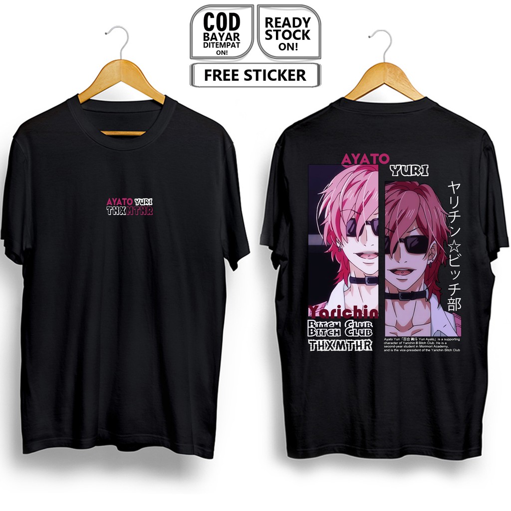 AYATO YURI YAIRICHIN BITCH CLUB เสื้อยืด TAKASHI YUU KASHIMA JAGARA FUJISAKI ANIME MANGA เสื้อผ้าญี่