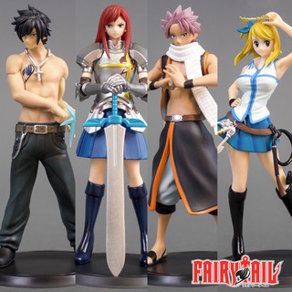 ฟิกเกอร์ Fairy Tail แฟรี่เทล Natsu นัตสึ Lucy Heartfilia ลูซี่ Gray Fullbuster เกรย์ Erza Scarlet เอลซ่า 1 ชุดมี 4 ชิ้น