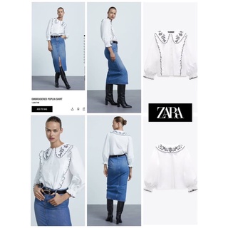 zara เสื้อแขนยาวสีขาวผู้หญิง