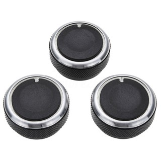 GS 3pcs Black Silver Switch Knob Heater Climate Control Button A/C