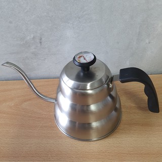 Drip Kettle Whith Thermometer กาดริปกาแฟสแตนเลส ขนาด 1.0 ลิตร พร้อมที่วัดอุณภูมิ