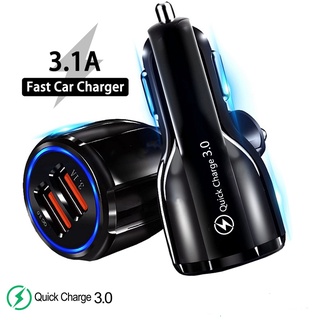 Qc 3.0 17w 12v-24v ที่ชาร์จในรถยนต์ แบบเร็ว พร้อม 2 6A พอร์ต USB