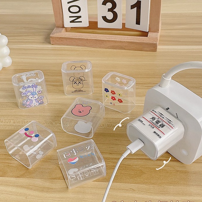 อะแดปเตอร์ชาร์จ Usb ลายหมีบรูทัล และดอกไม้น่ารัก สําหรับ Apple 20w