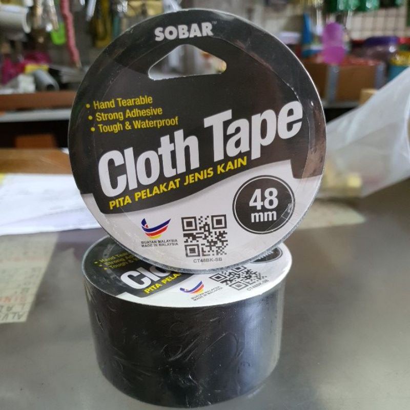 SOBAR เทปผ้าคุณภาพสูง สีดํา (48mm)