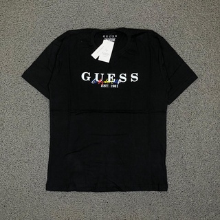 Guess ใหม่ เสื้อยืดแขนสั้น คอกลม พิมพ์ลายตัวอักษร แฟชั่นสําหรับผู้ชาย และผู้หญิง