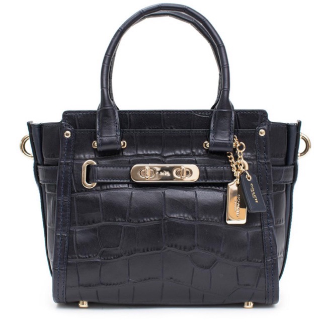 Coach swagger 20 limited edition navy color crocodile leather แท้100% น้า