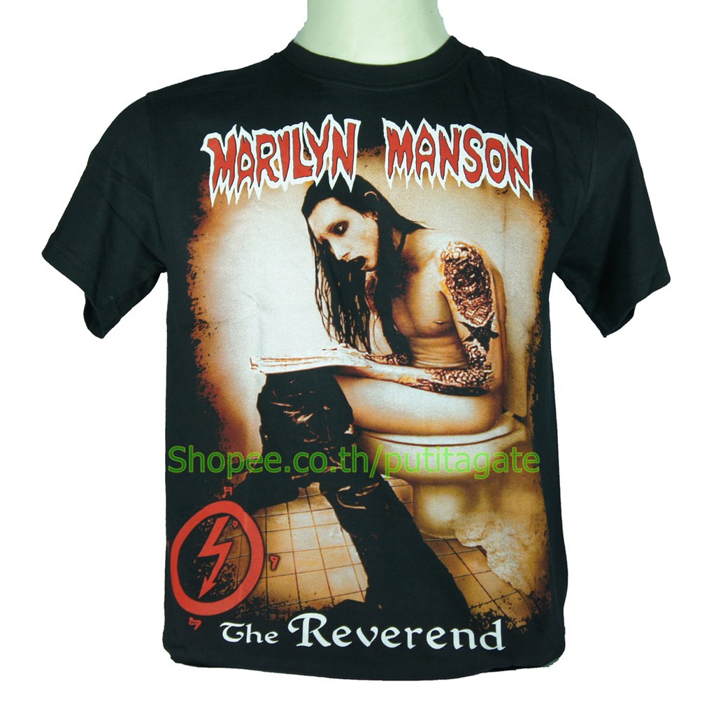 เสื้อวง Marilyn Manson ไซส์ยุโรป มาริลีน แมนสัน PTA599 ลายวงดนตรีร็อค เดธเมทัล Rockyeah