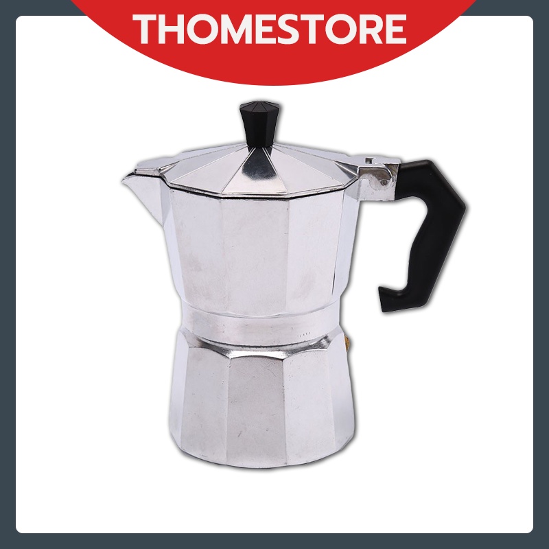(ส่งของได้ทันที)มอคค่าพอท หม้อต้มกาแฟ กาต้มกาแฟ เครื่องชงกาแฟ 3 ถ้วย/ 6ถ้วย หม้อต้มกาแฟเอสเพรสโซ่ กาต้มกาแฟสด อลูมิเนี