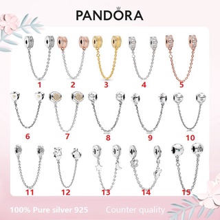 Pandora สายโซ่เงินสเตอร์ลิง S925 สีทอง และใส สไตล์เรโทร สําหรับของขวัญวันเกิดผู้หญิง p825