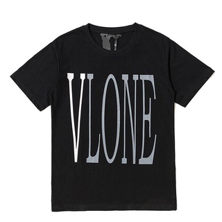 Vlone เสื้อยืดแขนสั้น ผ้าฝ้าย พิมพ์ลาย แฟชั่นสําหรับผู้ชาย และผู้หญิง