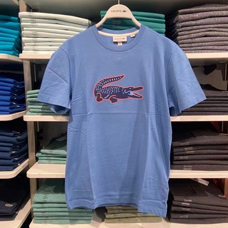 เสื้อยืดผ้าฝ้ายพิมพ์ลาย Lacoste เสื้อยืดลําลอง คอกลม แขนสั้น ผ้าฝ้าย สําหรับผู้ชาย