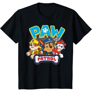 เสื้อยืดผู้ เสื้อยืดแขนสั้น คอกลม ผ้าฝ้าย พิมพ์ลาย PAW Patrol Group แฟชั่นฤดูร้อน สําหรับผู้ชาย S-5XL