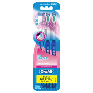 Oral-B  แปรงสีฟัน อัลตร้าธิน โปร กัม แคร์ แบบ Extra Soft 3 ชิ้น