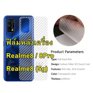 For Realme 8 / Realme8Pro / Realme8 5g  ฟิล์มสติกเกอร์ใสลายเคฟล่าหลังเครื่อง กันรอยขีดข่วน คราบเหงื่อคราบน้ำ