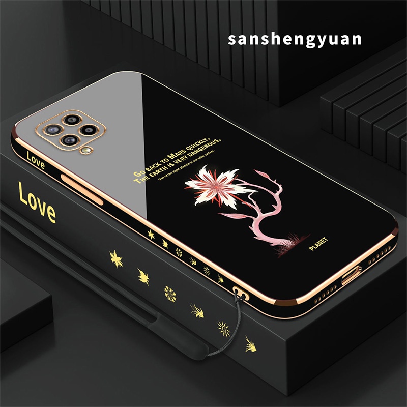 เคสโทรศัพท์มือถือ ซิลิกาเจลนิ่ม กันกระแทก ลายดอกไม้ สําหรับ samsung a12 a22 4g a22 5g