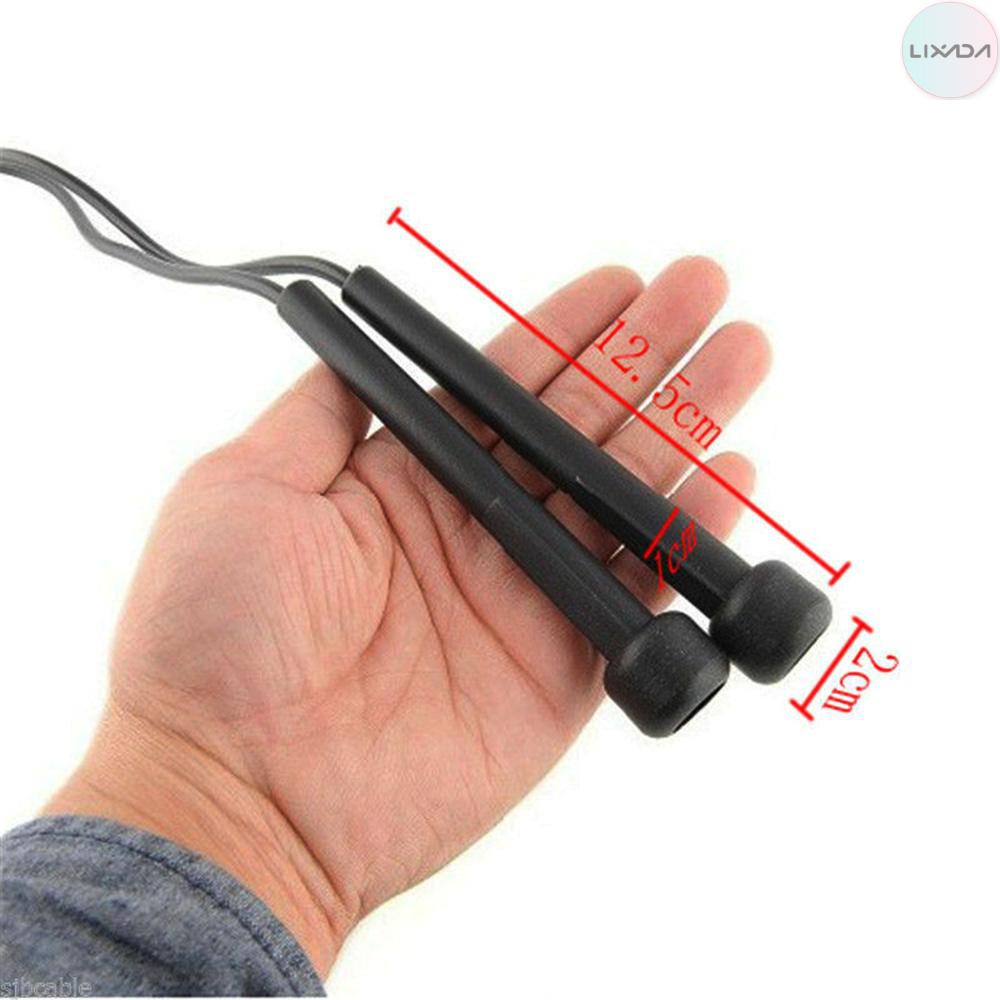 Black 2.7m Plastics Adjustable Handle Speed Skipping Jump Rope Boxing ...