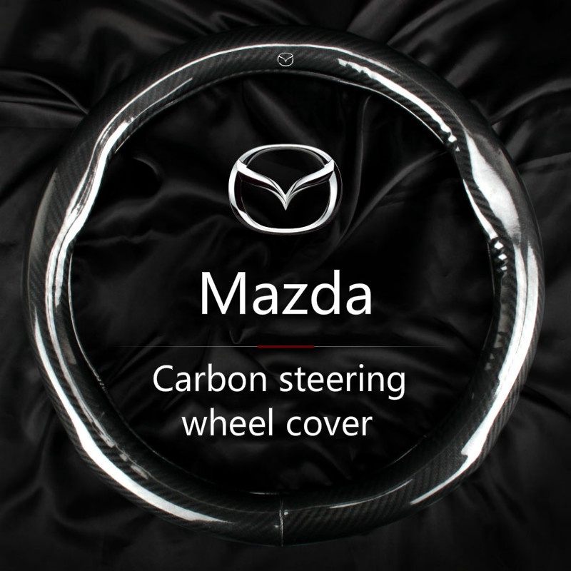 ปลอกหุ้มพวงมาลัยคาร์บอน สําหรับ Mazda CX 8 CX 5CX 3 CX 30azda 3 Mazda 2 RX8 RX7 BT50 787B