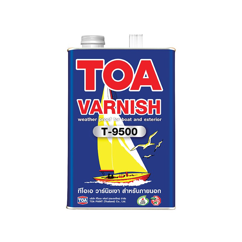 TOA T9500 ทีโอเอ วานิชเงา สำหรับภายนอก ชนิดฟิล์มสีเงามาก ขนาด 1/4GL (0.946 ลิตร) รุ่นปลอดภัย ปราศจากโลหะหนัก