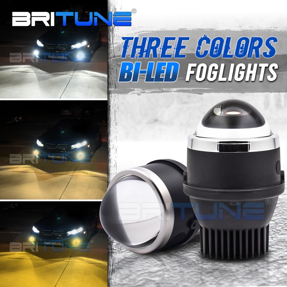 Bi LED เลนส์ไฟ LED หมอก 3.0 นิ้วโปรเจคเตอร์ Spotlight เลนส์ Tricolor 3000K 4300K 5500K LED หมอกโคมไฟ