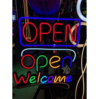 ป้ายไฟนีออน  Welcome,OPEN ,BAR สำหรับหน้าร้าน ขนาด:54x24 ซม.