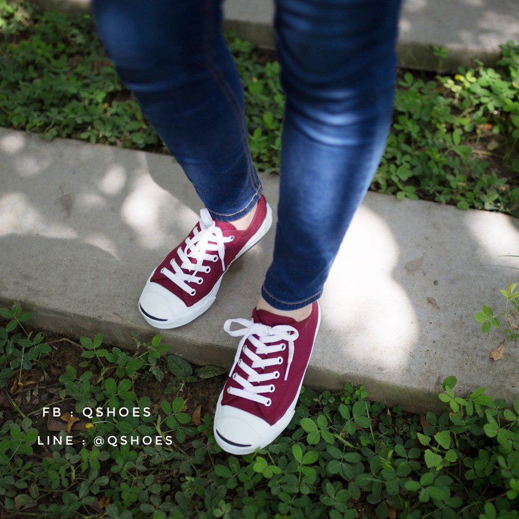 รองเท้าผ้าใบ Jack Mashare เลือดหมู พร้อมส่ง 37-44