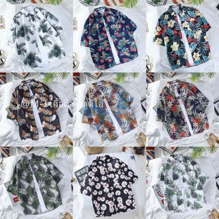 เสื้อเชิ้ตแขนสั้น ลายดอกไม้ สำหรับผู้ชาย ไซซ์ M-3XL